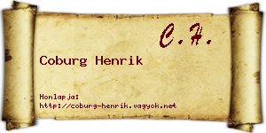 Coburg Henrik névjegykártya